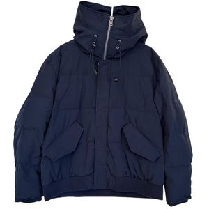 🦖COLO HAAN MEN’S HOODED PUFFER NAVY JACKET SIZE-XL